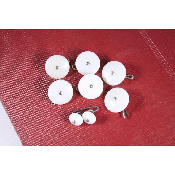 Vintage lot of 6 removable uniform buttons with metal shanks clips + cufflink / - Picture 3 of 7